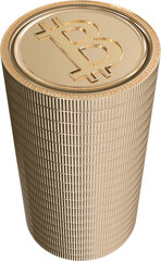 Canvas Print - Digital png illustration of pile of coins with bitcoin symbol on transparent background