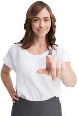Poster - Digital png photo of caucasian woman on transparent background