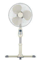 Poster - Standing Pedestal Electric Fan front view, 3D rendering isolated on transparent background