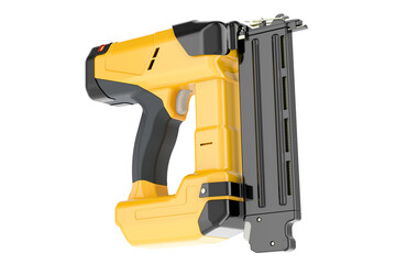 Poster - Yellow Electric Brad Nailer, 3D rendering isolated on transparent background
