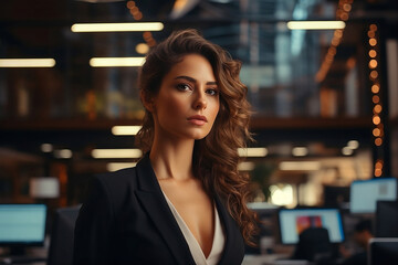 Portrait of businesswoman in office.