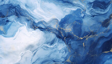 Marine Blue Ocean Swirls Fluid Acrylic Paint Luxury Background Texture Pattern Background Wallpaper