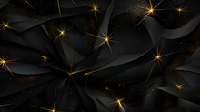 Abstract Black And Gold Star Shape Background 
