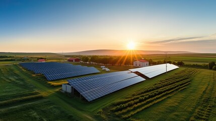 Wall Mural - solar panel on sky background. photovoltaic power supply systems. solar power plant. the source of e
