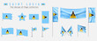 Saint Lucia flag set, flat design of flags collection