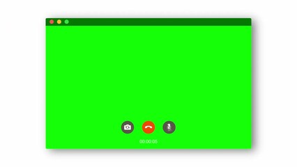 Chroma Key and green screen background. Video call recording time with technology communication concept.