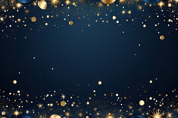 gold glitter on a dark blue or navy background with golden sparkling circles.