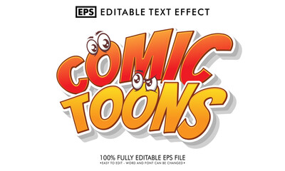 Wall Mural - Comic toons editable text effect