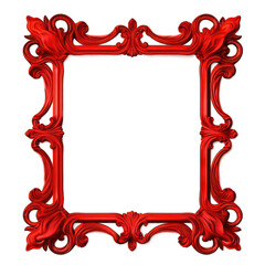 Wall Mural - Red Frame. Transparent Inside and Background 17