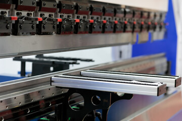 Wall Mural - hydraulic press brake bending machine close up