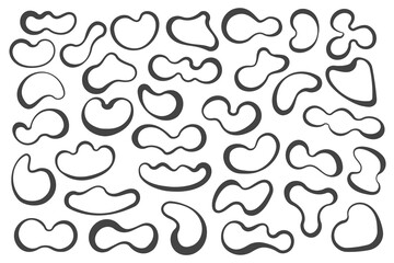 Poster - organic abstract shapes. liquid organic blobs. random black simple ink drops. fluid vector elements 