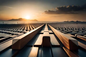 Wall Mural - pier at sunset