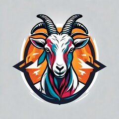 Wall Mural - A logo for a business or sports team featuring a goat  
that is suitable for a t-shirt graphic.