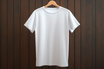 Wall Mural - mockup of a white t-shirt on a hanger