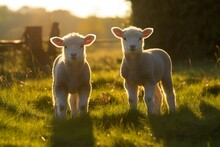 Baby Schaf, Lamm Steht Auf Einer Weide, Süßes Schaf Auf Einer Weide 