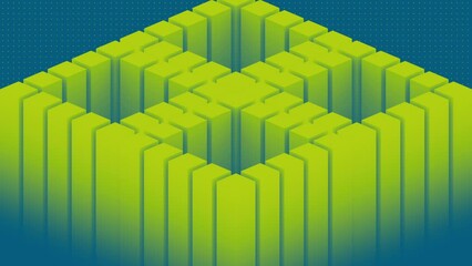Leinwandbilder - Geometric background with rectangular shapes. 3d rendering loop animation HD