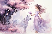 Fairy Tale Girl With A Baby Horse