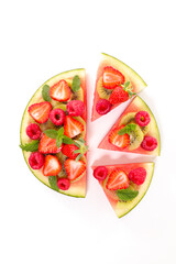 Wall Mural - watermelon sliced with fresh berries fruits