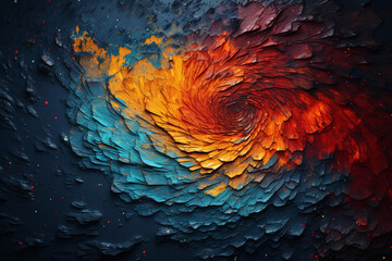 Fototapete - Close up beautiful abstract multi colored fingerprint on background texture for design Generative AI technology.