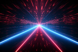 Fototapeta Przestrzenne - Neon arrow pierces reality, offering a unique visual perspective with its luminous guidance. Generative AI
