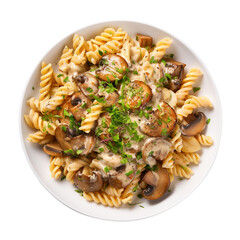 Wall Mural - pasta with mushrooms on transparent or white background, png