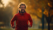 © Andrii  - Energetic Runner Enjoying a Fall Day in the Park
