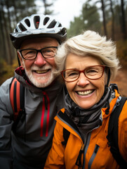 Wall Mural - senior couple riding bike