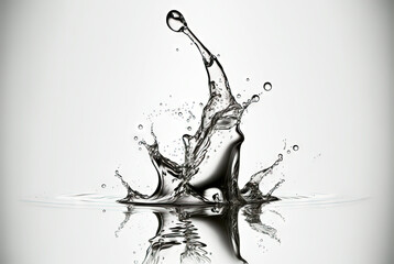 Canvas Print - Water splash with beautiful drops flying away. Liquid motion background.