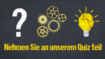 Wall Mural - Nehmen Sie an unserem Quiz teil	
