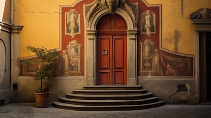 Wall Mural - old italian double door