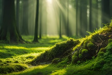 Poster - grass and sunlight generated ai