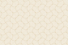 Seamless Gold Circle Stripe Line And Diagonal Fan Shape Pattern, Art Deco Design Vector Illustration.