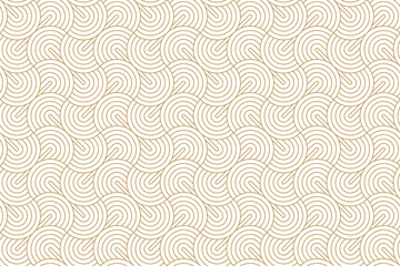 Wall Mural - seamless gold circle stripe line and fan shape pattern, art deco design, png transparent
