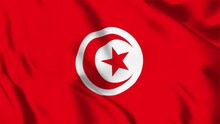 Waving Flag Of Tunisia
