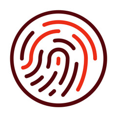 Fingerprint Thick Line Two Colors Icon Design