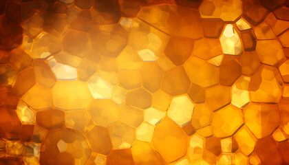 Radiant Amber Hexagonal: Abstract Yellow and Orange Background