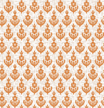 Ottoman Style Wallpaper Pattern And Shape Damask Seamless Orange Pattern