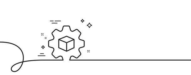 Poster - product development line icon. continuous one line with curl. digital research sign. tech service sy