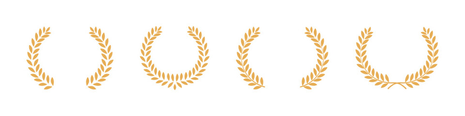laurel wreath. trophy award leaves circle best nomination. laurel leaf crest sign. roman wreath best
