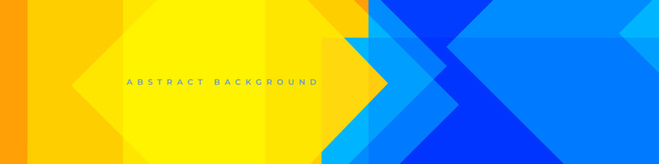 Poster - Abstract yellow and blue banner with geometric objects. Vector abstract business background design. Vector illustration