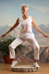 Wall Mural - woman meditating in yoga pose