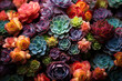 bouquet of colorful succulents