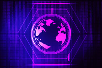 Poster - 2d illustration world map abstract background