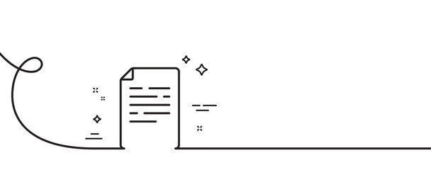 Poster - document line icon. continuous one line with curl. doc file page sign. office note symbol. document 