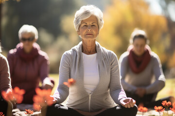 Wall Mural - senior couple doing yoga