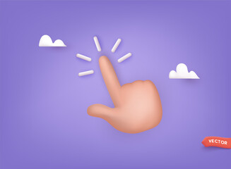 Poster - touch or click icon stock vector design. 3d hand pointing icon.