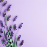 Fototapeta Lawenda - lavender flowers background with copy space