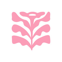 Fototapete - Vector  in simple Matisse naive and hippie groovy style, flowers and plants, floral botanic hand drawn design templates, frames and modern art prints, posters and placards