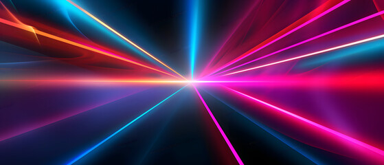 Wall Mural - Neon Laser Rays: Abstract Glowing Light Show