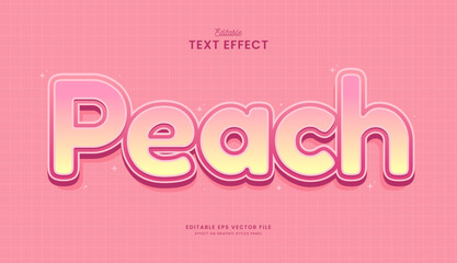 decorative pink peach editable text effect vector design